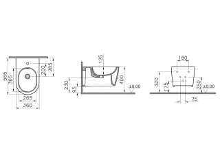 VitrA New Metropole Round Wand-Bidet mit verdeckter Befestigung Sandbeige Matt,7912B422-0288 7912B422-0288