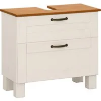 Home affaire Waschbeckenunterschrank Rodby FSC®-zertifiziertes Massivholz, Griffe Metall, Breite 60cm, Höhe 55cm
