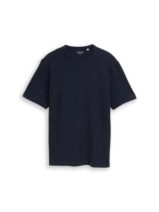 Tom Tailor - T-Shirt mit Waffelstruktur sky captain blue - Gr. - XL