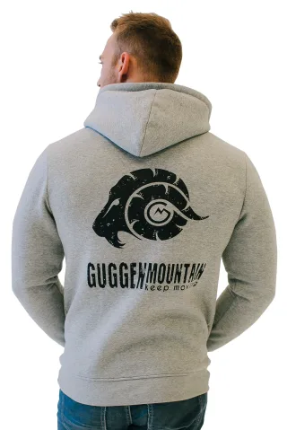 Herren Wandern Kapuzenpullover Fleece Hoodie Outdoor Mit Logo Hellgrau