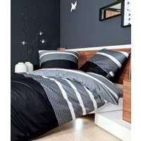 Janine Bettwäsche J. D., Mako-Satin, 3 teilig, Bettwäsche im Streifen-Design in verschiedenen Qualitäten