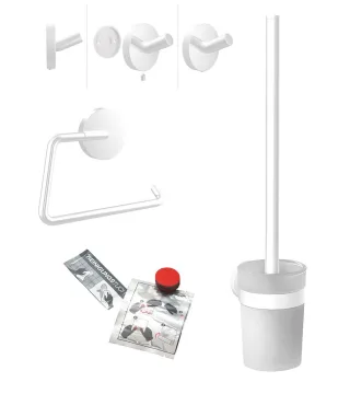 EMCO Starter-Set round, weiss Papierhalter, Bürstengarnitur, Haken, 439813900 439813900