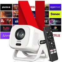 XGODY Native1080p Projektor 4K Mit Netflix Zertifizierung(AutoFokus) Mini Beamer (450 lm, 1500:1, 3840 x 2160, 1920x1080 px, mit Automatische Trapezkorrektur, WiFi 6+BT 5.4, Sprachsteuerung)
