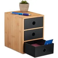 relaxdays Schreibtischaufsatz Schreibtisch Organizer mit 3 Schubladen