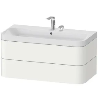 Duravit Happy D.2 Plus c-shaped Set wandhängend Weiß Seidenmatt 975x490x480 mm - HP4348E3636 HP4348E3636
