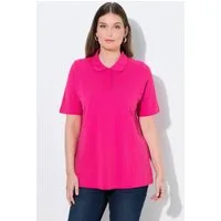 Ulla Popken Poloshirt Poloshirt längere Knopfleiste Polokragen Halbarm