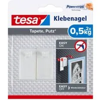 tesa Klebehaken, Dekoration, Leinwände, Bilder, Girlanden, Lichterketten, (Packung, 2-St), Bilderhaken selbstklebend - spurlos entfernbar & wiederverwendbar