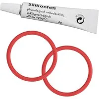 VIOKS Schmierfett 2x O-Ring 43mmØ Ersatz für DeLonghi 5332149100 + Silikonfett 6 g, für Brühgruppen in Kaffeevollautomaten