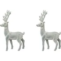 Creativ deco Weihnachtsfigur Hirsch, Weihnachtsdeko (2 St), Dekofigur mit feiner Samtoberfläche, Höhe 29 cm