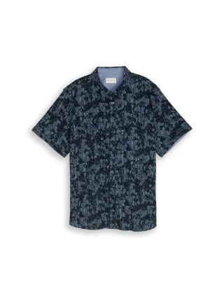 Tom Tailor - Plus Size - Kurzarmhemd mit Muster navy irregular design - Gr. - 5XL