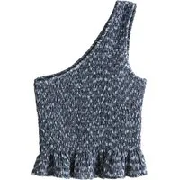 Next Kurzarmbluse Ärmelloses One-Shoulder-Oberteil mit Raffung (1-tlg)