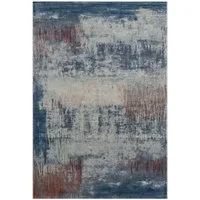 TaraCarpet Teppich Vintageteppich Argo 63393 Vintage, rechteckig, Höhe: 14 mm, Vintage Design in blau und grau Töne schwere Qualität 80x150
