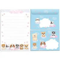 JUNAPACK Briefpapier Set Kinder Briefblock A5 mit Umschlägen Notizblock Papier Tiere Hunde, Kinder-Briefpapier A5 mit 15 Umschlägen, liniert & leicht beschreibbar