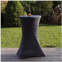 TRUTZHOLM Stehtisch mit anthraziter Husse klappbar Ø 60cm Bistrotisch Klapptisch Biertisch, /