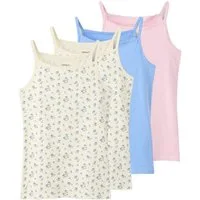 Name It Unterhemd NKFSTRAP für Mädchen mit Stretchkomfort im 4er-Pack (Packung, 4-St) bedruckt, casual, regular fit, Baumwollmischung, Rundhals