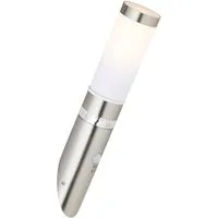 Brilliant LED Außen-Wandleuchte BOLE, Bewegungsmelder, LED fest integriert, 44 cm Höhe, Ø 8 cm, Bewegungsmelder, E27, Metall/Kunststoff, edelstahl