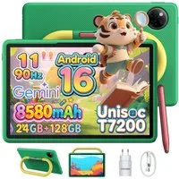 DOOGEE U11kid Android 16 Kinder Tablet mit Hülle und Stift, 11 zoll, 8580mAh Tablet (11", 128 GB, Android 16, WiFi, 4GB+128GB ROM /2TB TF, 13MP+5MP, 90Hz, BT 5.0, Widevine L1/Face ID)