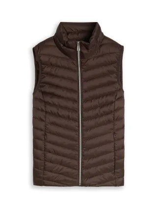 Tom Tailor - Lightweight Steppweste mit Stehkragen java dark brown - Gr. - XXXL