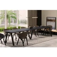 Endo-Moebel Esstisch Lungo XXL 130-405 cm, Metallgestell, ausziehbar, erweiterbar, riesiger Kulissentisch, 4m, extra lang und groß, stabil