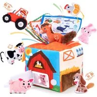 CLTYQ Lernspielzeug Kinder Lernspielzeug: Bauernhof Schatzkiste, 11-teiliges Set mit Plüsch Lernspielzeug für Kinder