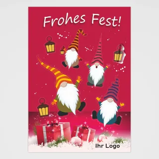 Weihnachten Stickerbogen "Wichtel" mit ihrem Logo