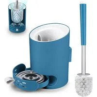HUGERSTONE WC-Reinigungsbürste Klobürste Set mit Schnell Trocknendem Haltersatz, Haken und Pinzette, (Set, 1-tlg., Toilettenbürste + Bürstenhalter + Klebestreifen), Toilettenbürste mit PP Borsten, Geeignet für Badezimmer und Toiletten