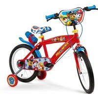 Toimsa Bikes Kinderfahrrad 16 Zoll Kinder Jungen Fahrrad Kinderrad Rad Bike Paw Patrol Blau Rot, 1 Gang, Stützräder, Trinkflasche