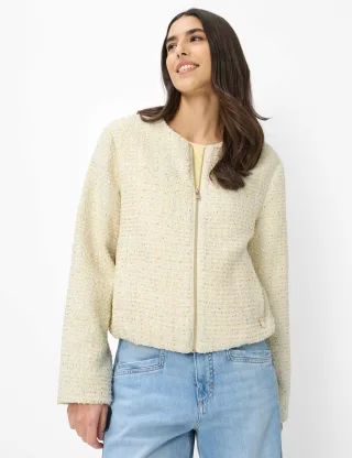 Brax Damen Jacke Style LYON soft ecru, cremeweiß, Gr. 48