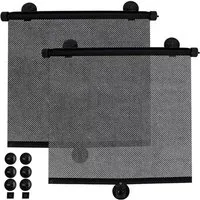 Rollo Autofenster Sonnenschutzrollo Seitenscheibe, ISO TRADE, Saugnapf, Saugnapfmontage, Sonnenschutz, verdunkelnd, automatischer Rücklauf