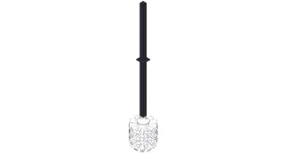 Giese WC Bürste, Stiel in schwarz matt, Bürstenkopf weiss, 81186-14 81186-14