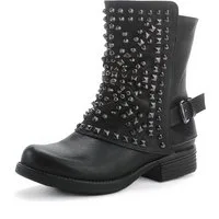 Pogolino ST03 Bikerboots Damen Biker Boots Nieten Stiefeletten leicht gefüttert