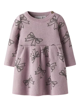 NAME IT - NBFREBOWIE LS KNIT DRESS keepsake lilac - Gr. - 80