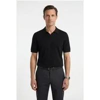 OLYMP Poloshirt Strick Casual mit geripptem Kragen, unifarben