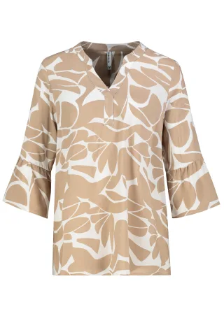 Authentic Style - RE9CIGxhbmdhcm0gQmx1c2UgQWxsb3ZlciBQcmludA== graphics: tannin brown-offwhite - Gr. - M