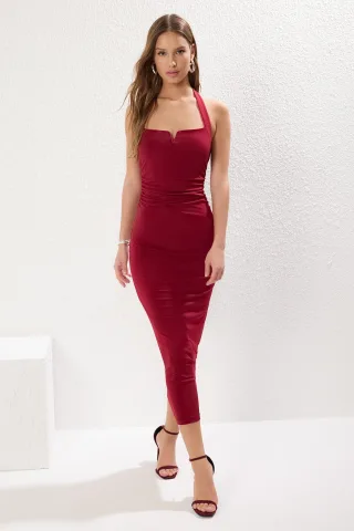Schlichtes, ärmelloses, lässiges, figurbetontes Maxikleid für Damen