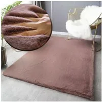 Vimoda Hochflor-Teppich Kunstfell Teppich, Flauschiger Hochflor Wohnzimmer Teppich, Rechteckig, Höhe: 25 mm, Fellteppich weich & Seidiger, Wohnzimmer, Schlafzimmer, Kinderzimmer