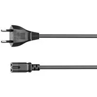 Hama 5m Euro-Stecker Netz-Kabel Strom-Kabel Stromkabel, Euro-Stecker, 2-Pol.-Kupplung (500 cm), Dopplenut Geräte-Kupplung Typ C CEE 7/16 für Konsole TV Radio etc