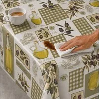 texpot Tischdecke Wachstuch Olive abwischbar Wachstuchtischdecke (1-tlg)