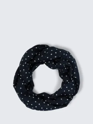 Tom Tailor - Loop-Schal mit Muster navy white small dot design - Gr. - OS