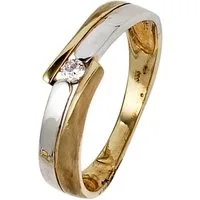 JOBO Goldring Ring mit Zirkonia, 333 Gelbgold Weißgold Bicolor