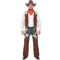 JADEO Kostüm Cowboy-Herrenkostüm Wilder Westen braun-beige