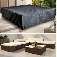 Feel2Home Gartenmöbel-Schutzhülle Schutzhülle 240x240x52 Schwarz Gartenmöbel Rattan Abdeckung Plane (Stück, 1-St., 1 x Schutzhülle für Gartenmöbel), 100% Polyethylengewebe