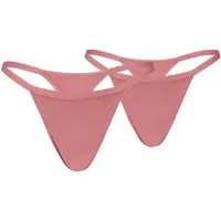 PUMA String PUMA WOMEN MICROFIBER TANGA STRINGS 2P (2er Pack) mit elastischem Bund, Logodruck hinten, Mid-Rise Design