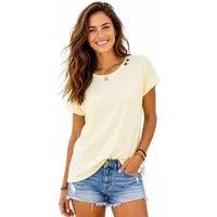 SUBLEVEL Kurzarmshirt Damen Leichtes Sommer Shirt T-Shirt V-Neck Basic-Shirt Rundhals