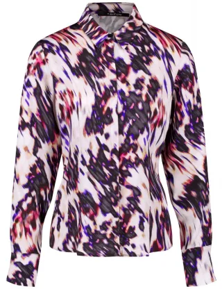 TAIFUN - Bluse mit Allovermuster pink/lila - Gr. - 44
