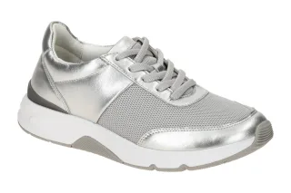 "Gabor 66.897.10 ROLLINGSOFT Silber Damenschuhe Sportliche Schn?r-Halbschuhe"