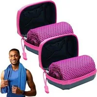 nsihing Sporthandtuch 2 Pack Kühltuch Mit Aufbewahrungsbox, 80x30cm Handtuch, (2-St)