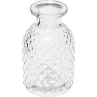 Florists Products Tischvase Deko Vasen Glas Mini Retro Raute Ø5,5cm H9cm 6er-Set Vintage, 6 Stück