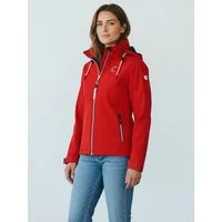 Dry Fashion Softshelljacke Zingst Damen Jacke Softshell Fleece-Futter - Übergangsjacke Outdoor Atmungsaktiv, Verstellbare & abnehmbare Kapuze, 2-Wege-Reißverschluss