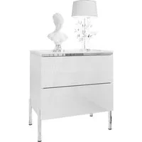 Lookway Nachttisch AURORA II SILVER mit LED‑Beleuchtung (1x Nachttisch), Breite: 50 cm